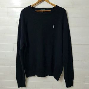 J. Crew 100% lambs wool black knit men's sweater